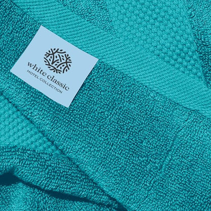White Classic Luxury Aqua Hand Towels - Soft 100% Turkish Cotton | Highly Absorbent Hotel spa Bathroom Towel Collection | 16x30 Inch | Set of 6