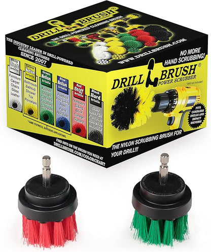 Kitchen Accessories - Pot Cleaner - Rice Cooker - Scrubber - Drill Brush - 2-inch Round Spin Brush Set - Grout Cleaner - Hard Water, Mineral, Calcium, Soap Scum - Rust Remover - Bird Bath - Cleaner