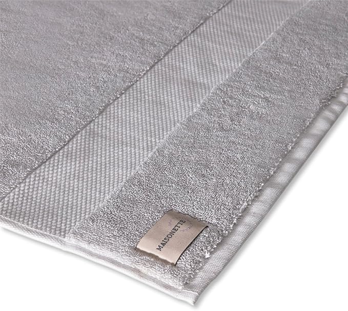 Maisonette Elegance 100% Organic Cotton Turkish Bath Towels, Soft & Absorbent, Ideal Quick Dry Large Bathroom Towel Set for Shower (30" x 58", 2 Pack) - Dark Grey (Stone)