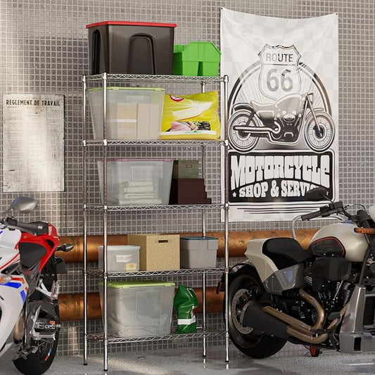 14" Deep x 36" Wide x 74" Height Wire Shelving Kit | 5-Tier | NSF Commercial Storage Rack Unit