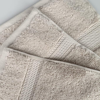 Superior Egyptian Cotton Pile 8 Piece Towel Set, Includes 2 Bath, 2 Hand, 4 Face Towels/Washcloths, Ultra Soft Luxury Towels, Thick Plush Essentials, Guest Bath, Spa, Hotel Bathroom, Stone
