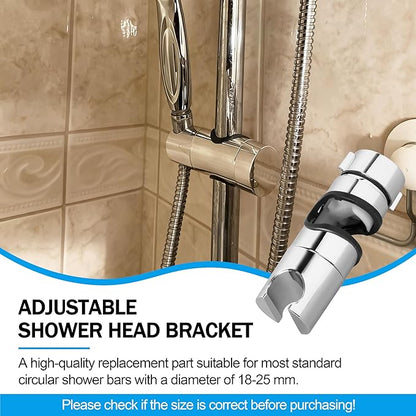 Adjustable Shower Head Holder for Slide Bar Universal 18-25MM O.D., Shower Head Holder Used for Replacing The Sliding Rod and Clamp in The Bathroom Replaceable 360 ° Rotating Spray Bracket