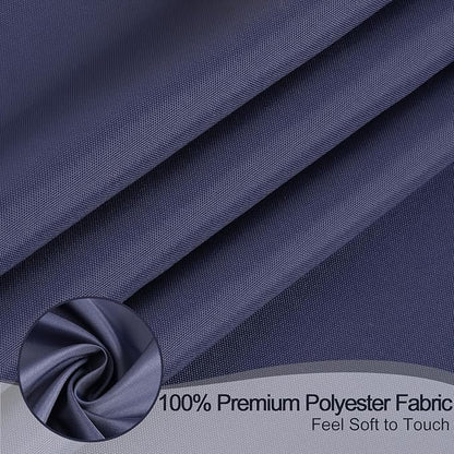 AooHome Solid Navy Blue Shower Curtain, Fabric Weighted Hem Shower Liner with Hooks, Reinforced Metal Grommets, Water Repellent, 72 Width x 75 Height inch