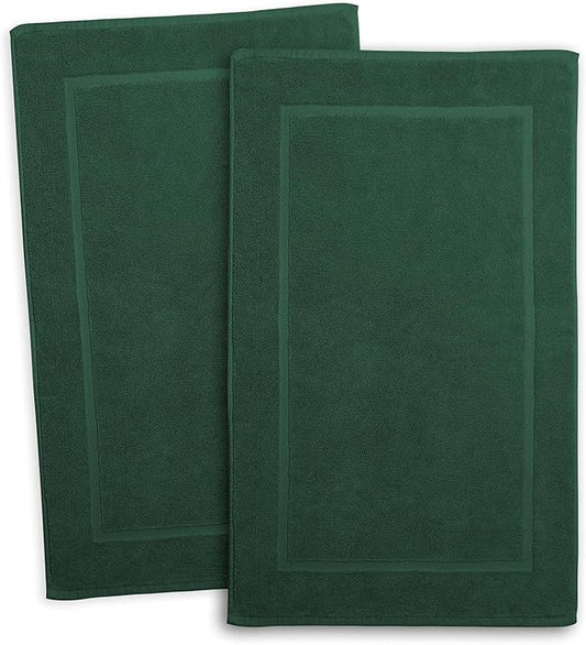 Hearth & Harbor Bath Mat Towels - 100% Ring Spun Cotton Luxury Towels - Ultra Soft & Highly Absorbent, Bathroom Towels, Floor Mat - Hunter Green