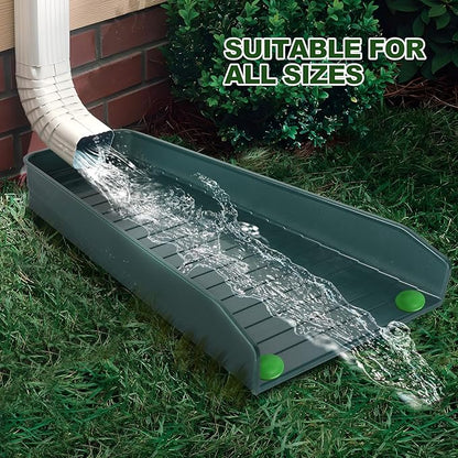 Gutter Downspout Splash Block,16.3"Drain Gutter Guard Diverter,Gutter Downspout Extensions for Water Drainage, Fixable Down Spout Drain Trays,Drainage to Protect House Foundations (4PC Green)