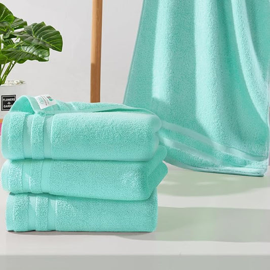 VOOVA & MOVAS Teal Hand Towels for Bathroom, Bath Hand Towels Set of 4, 14"x30" - 100% Cotton | Light Weight | Soft | Absorbent | 480GSM, Thick Fluffy Hand Towel Set, Bathroom Essentials, Aqua Teal