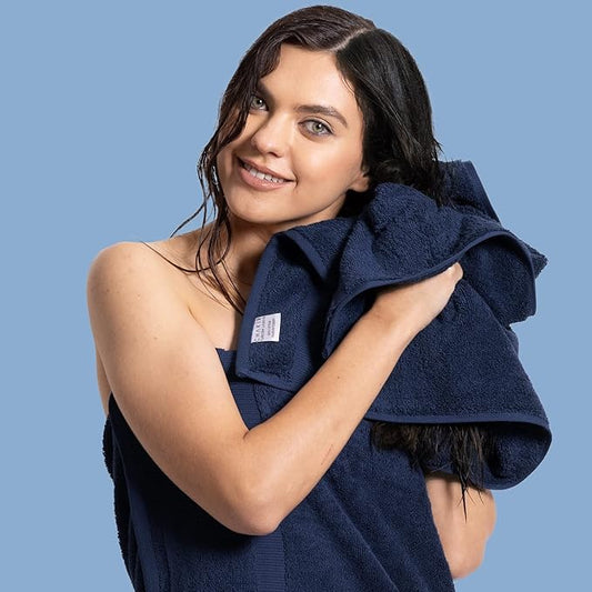 Chakir Turkish Linens Premium Cotton Absorbent Turkish Towels (Hand Towel - 4 Piece Navy Blue)