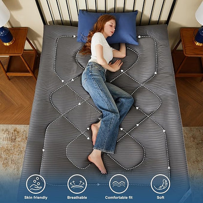 BEDLORE Queen Mattress Topper, Thick Pillow Top Pad for Back Pain Relief, Cooling Soft Mattress Cover with Deep Pockets 6-18 inch