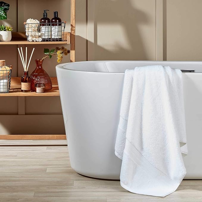 Christy Renaissance 6 Piece Towel Set | White | 100% Egyptian Cotton | Luxuriously Soft and Super Absorbent | 675 GSM | 2 Bath Towels 2 Hand Towels 2 Face Cloths