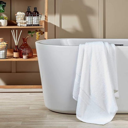 Christy Renaissance 6 Piece Towel Set | White | 100% Egyptian Cotton | Luxuriously Soft and Super Absorbent | 675 GSM | 2 Bath Towels 2 Hand Towels 2 Face Cloths