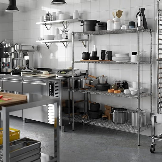 18" Deep x 48" Wide x 64" Height Wire Shelving Kit | 4-Tier | NSF Commercial Storage Rack Unit