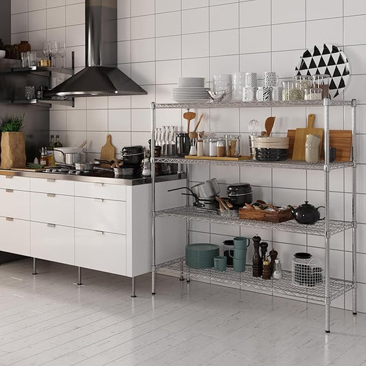 18" Deep x 54" Wide x 54" Height Wire Shelving Kit | 4-Tier | NSF Commercial Storage Rack Unit