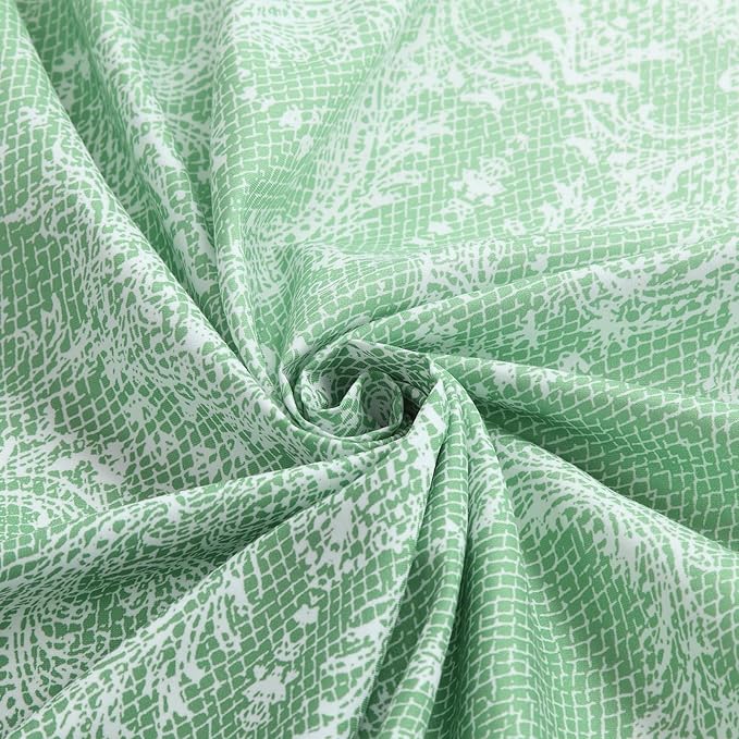 Chantilly Lace Shower Curtain - Heavyweight Polyester, Grass Green to White Ombre Design, 72" W x 72" H