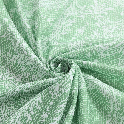 Extra Long Shower Curtain - Chantilly Lace Design, Heavyweight Polyester, Grass Green to White Ombre, 72" W x 84" H