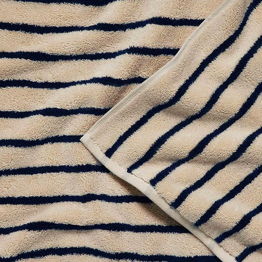 Brooklinen Super-Plush Turkish Cotton Bath Towels - Set of 4 - Cotton, 820 GSM, Highly Absorbent, Machine Washable, Perfect for Home & Bathroom (30" x 58", Striped Navy)