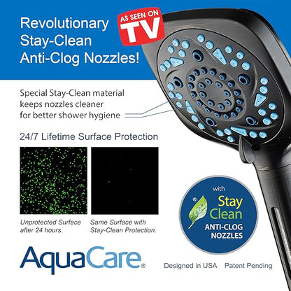 6-way High Pressure 82 Spray Mode Filtered Showerhead Combo - Handheld Shower Head Filters Chlorine to Heal Dry Skin, Revive Hair - Dual Power Wash Cleans Tub, Tile, Pets - Hard Water Softener, ORB