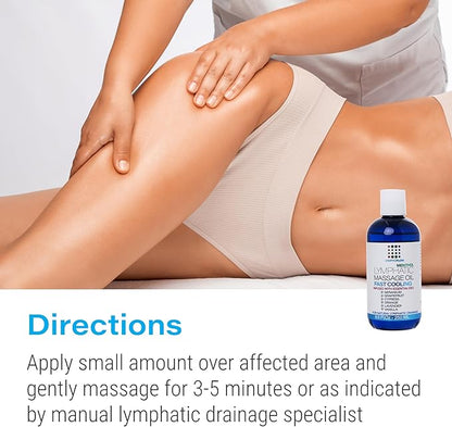 Lymphatic Drainage Massage Oil with Arnica & Coconut Oil, Cooling Menthol for Relief, Post Surgery Recovery & Lipedema, Liposuction, 360 Lipo, BBL, Tummy Tuck, Fibrosis Treatment, 8.5 Oz