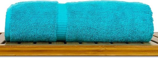 Luxury Hotel & Spa Collection, Quick Dry 100% Turkish Cotton 700 GSM, Eco Friendly Towel, for Bathroom, Gymand Kitchen Dobby Border Soft Hand Towel Set 16 X 30, Aqua Blue, Hand Towels - Set of 6