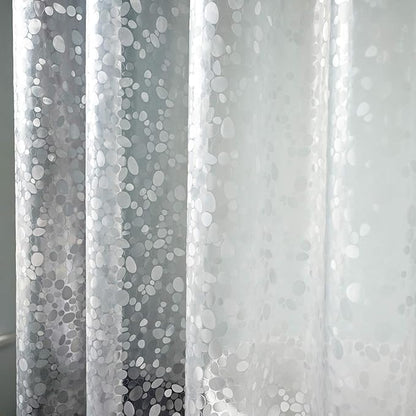AooHome 48x72 Inch Stall Size Shower Curtain Liner, EVA Shower Curtain 3D Pebble Pattern Narrow Shower Liner, Heavy Duty, Water Repellent, Semi Transparent
