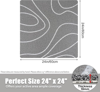 Shower Mat Bathtub Mat Non-Slip - 24x24 Inch, Soft Comfort Bath Mat with Drainage Holes, PVC Loofah Massage Bathmat for Shower, Tub, Bathroom, Wet Areas, Quick Drying