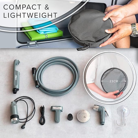 Colapz 12V Camping Shower - High-Pressure Portable Shower Douche - USB Rechargable Outdoor Shower - Camping Essentials