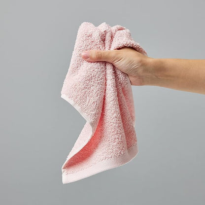 Amazon Basics washcloth for Bathroom, 100% Cotton Extra Absorbent, Fast Drying - Salon Towels, Petal Pink, Lavender, White, 12 x 12 in (Pack of 144)