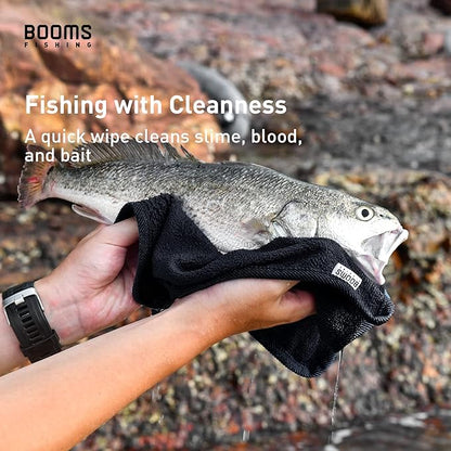 Booms Fishing B0T Microfiber Fishing Towel with Clip, 3 Pack Black