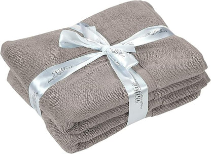 Hillfair Premium 600 GSM Cotton Bath Towel Set - 6 Piece, Machine Washable, Super Soft & Absorbent: 2 Bath, 2 Hand, 2 Washcloth - Stone Color