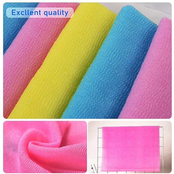 ARCH&M Exfoliating Washcloth 12 Pack Back Scrubber for Shower Towel Body Scrubber Microabrasion Sponge Japanese Bath Wash Korean Exfoliating Beauty Wash Cloth Loofah Scrubber OPNB