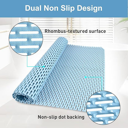 Extra Large Shower Mat: 47"x32" Non Slip Shower Mats for Inside Shower, PVC Anti Slip Shower Stall Mats No Odor, Trimmable Walk in Shower Mats for Elderly Kids