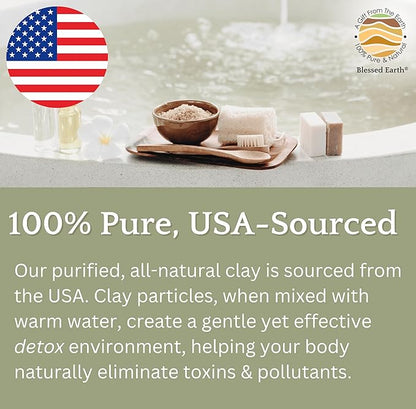 Blessed Earth Detox Clay Bath, 100% Pure Sodium Bentonite Therapeutic Grade – Cleansing and Purifying, by Evenbetternow LLC, Sample Size 1 lb (16 oz)
