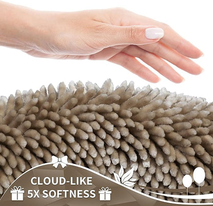 Yimobra Large Bathroom Rug Non Slip 36x24 Inch, Extra Thick Soft Absorbent Chenille Bath Mat, Machine Washable Quick Dry Bath Rugs for Bathroom Floor, Tub and Shower, Home Decor Accessories, Camel