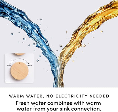 TUSHY 3.0 Spa Cool to Warm Water Bidet Attachment. Easy Universal Toilet Seat Install, Requires Sink Connection for Temperature Control. Fresh Self Cleaning Clean Water (Pink/Bamboo)
