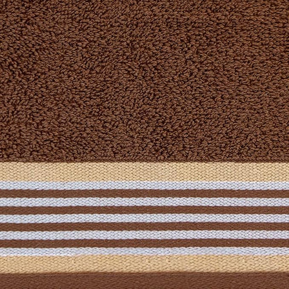 CASA COPENHAGEN He & She 4 Pieces Large Bath Towel Set- Brown + Beige, 550 GSM, Designed in Denmark Made of Soft Egyptian Cotton for Bathroom, Kitchen & Shower