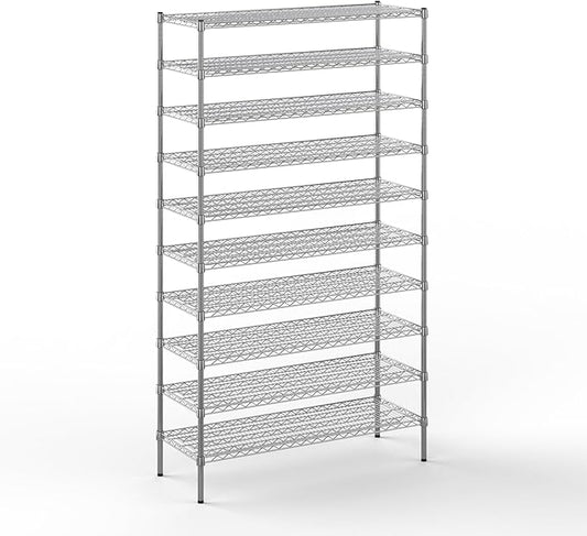 18" Deep x 48" Wide x 86" Height Wire Shelving Kit | 10-Tier | NSF Commercial Storage Rack Unit