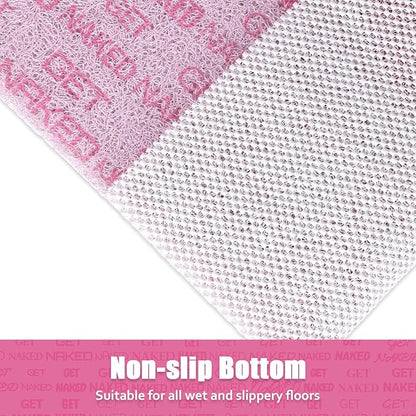 Shower Mat Non Slip Square - 32x32 Inch Soft Comfortable Shower Floor Mat with Drain - PVC Loofah Bath Mat for Shower, Bathroom and Wet Areas - Quick Drying & Easy Cleaning