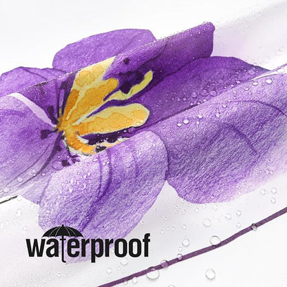 Gibelle Small Stall Shower Curtain 36 x 72, Narrow Half Watercolor Floral Fabric Shower Curtain, Purple Yellow Flower Decorative Bathroom Shower Curtain Set