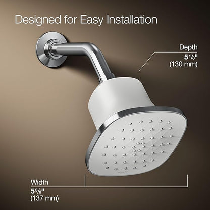 Kohler 37722-Y-CP Cinq™ Square single-function filtered showerhead, 2.5 gpm, Polished Chrome