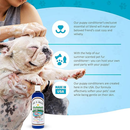Jax n Daisy it s a Pool Pawty Summer Scent Dog Conditioner Essential Oil Conditioner for Dogs Gentle Dog Hair Cruelty Free Vegan Fur Made in The USA 16oz