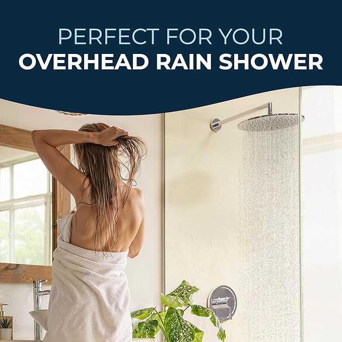 HammerHead Showers® Solid Metal 16 Inch Extended Shower Arm and Flange with Set Screw, Long Shower Arm, Extends Rain Shower Overhead, Wall-Mounted Rain Shower Arm, Chrome