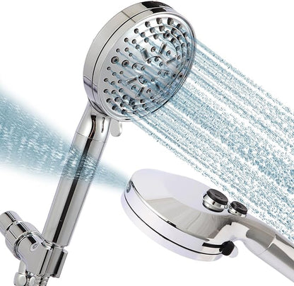 Filtered Shower Head with Handheld, adjustable water flow size, Multi-Mode Ion Drops Shower Head, equipped with 60 inch stainless steel hose and adjustable bracket