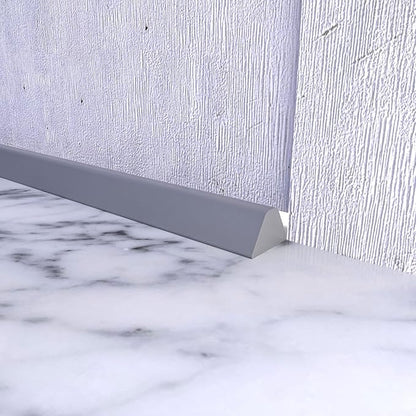 67 Inch Collapsible Shower Water Dam, Shower Threshold Water Dam Shower Barrier, Dry and Wet Separation Door Dam Water Stopper Kitchen Shower Threshold Silicon Water Blocker(Mini Trapezoid)