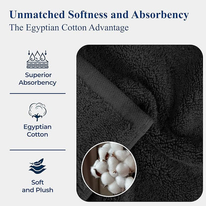 BLUENILEMILLS Madison Egyptian Cotton Hand Towels, Towel Set for Bathroom, Shower, Spa, Hotel, Plush, 800 GSM, Gym, Highly Absorbent and Ultra-Soft Towels, Bath Essentials, Set of 4, Gold