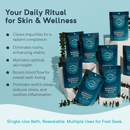 Hydrogen Peroxide Epsom Salt Bath Soak - USA-Made – Patented Bath Salts, Muscle Recovery, & Skin Detoxification – Magnesium Salts for Bathing - Doctor Formulated Pure Epsom Salt (2-Pack)
