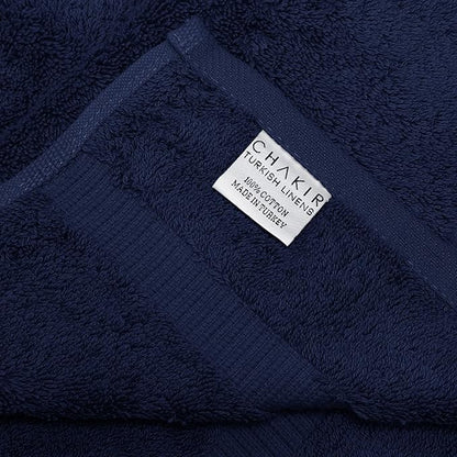 Chakir Turkish Linens 100% Cotton Premium Turkish Towels for Bathroom | 30'' x 60'' Large Bath Towels (4 Piece, Navy)