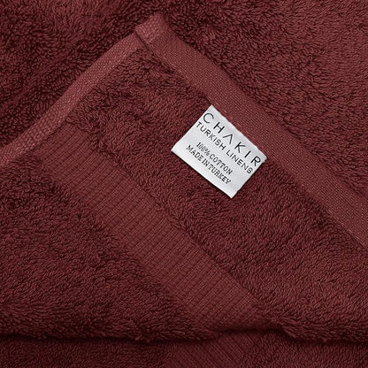 Chakir Turkish Linens 100% Cotton Premium Turkish Towels for Bathroom | 27'' x 54'' (4-Piece Bath Towels - Cranberry)
