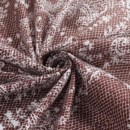 78 Inch Long Shower Curtain - Chantilly Lace Design, Heavyweight Polyester, Burgundy to White Ombre, 72" W x 78" H
