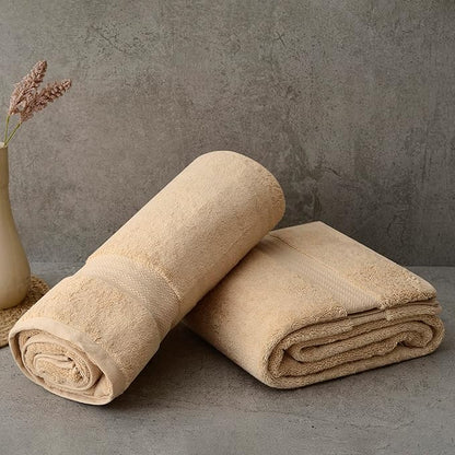 Fabdreams 100% Organic Cotton Bath Sheet Set of 2 700 GSM Oversized Towels Ultra Soft Plush Absorbent Durable Skin-Friendly Spa Hotel Premium Comfort Large 36 x 70 in Dune Tan