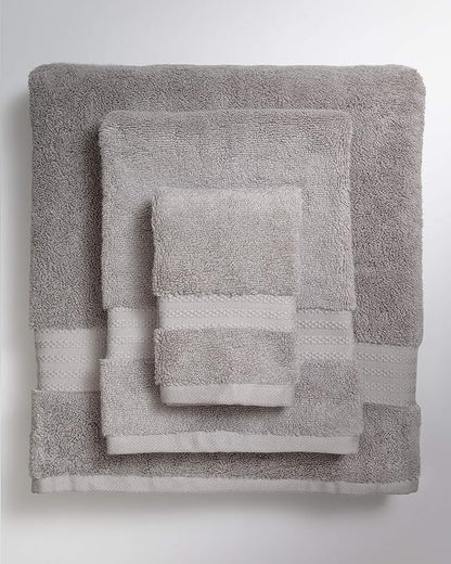 Fabdreams 100% Organic Cotton Bath Towel Set of 6 700 GSM Hotel Premium Plush Absorbent Soft Durable Skin-Friendly Spa Quality Bathroom Comfort with 2 Bath 2 Hand Towels and 2 Wash Cloths Dark Grey