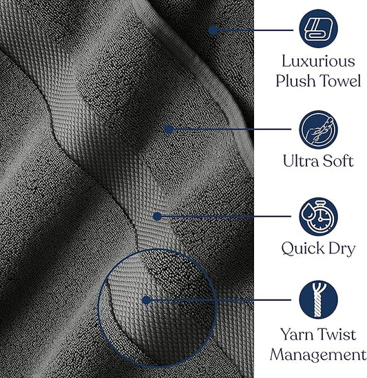 Delara Organic Cotton Luxuriously Plush Hand Towel Pack of 2 | GOTS & OEKO-TEX Certified | Premium Hotel Quality Towels | Feather Touch Technology|650 GSM Long Staple|Soft, Quick Dry & Ultra-Absorbent